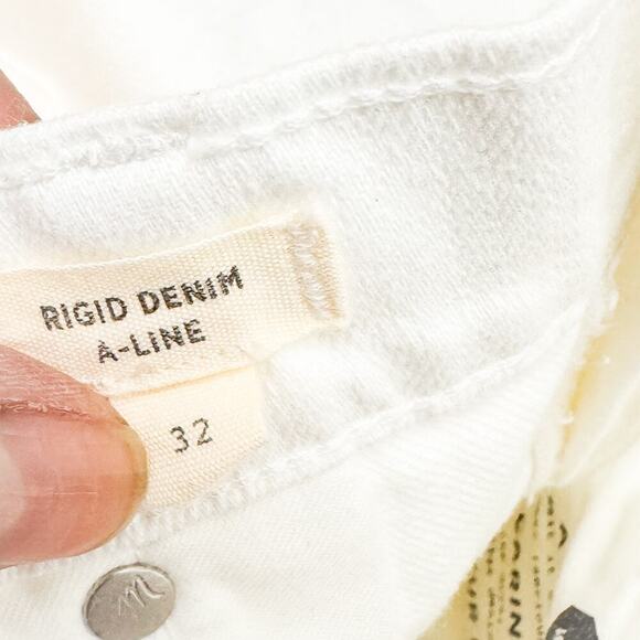 Madewell Rigid Denim A-Line Button Fly Skirt White Size 32 NWT - Picture 5 of 9